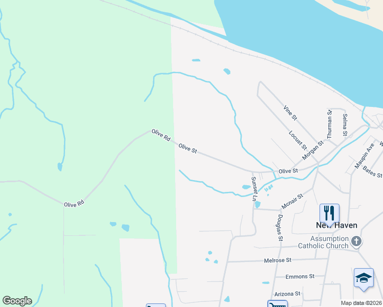 map of restaurants, bars, coffee shops, grocery stores, and more near 410 Olive Street in New Haven