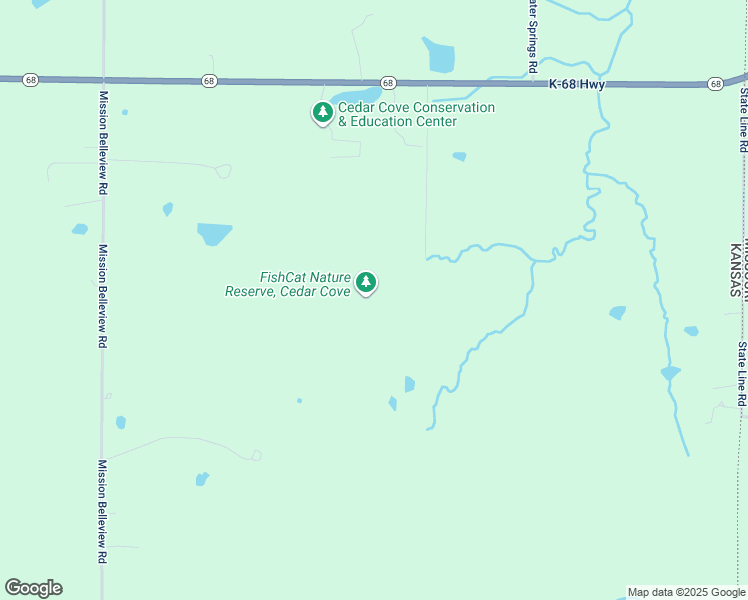 map of restaurants, bars, coffee shops, grocery stores, and more near 3625 K68 Highway in Louisburg