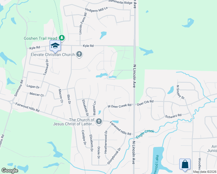 map of restaurants, bars, coffee shops, grocery stores, and more near 1361 Bossler Lane in O'Fallon