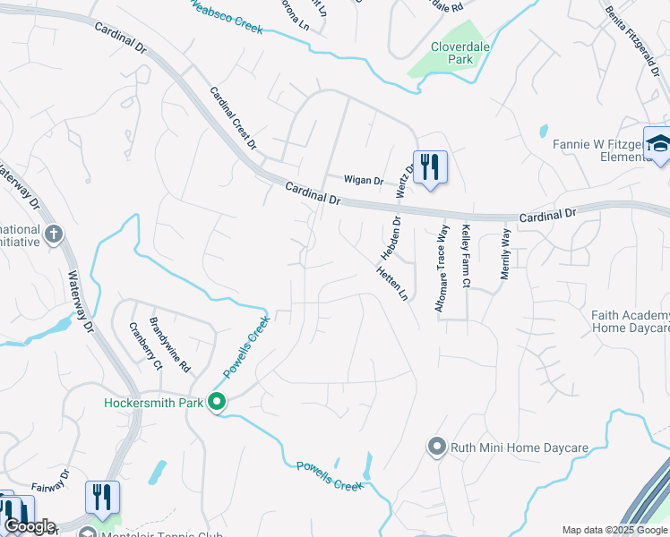 map of restaurants, bars, coffee shops, grocery stores, and more near 3867 Oriole Court in Montclair