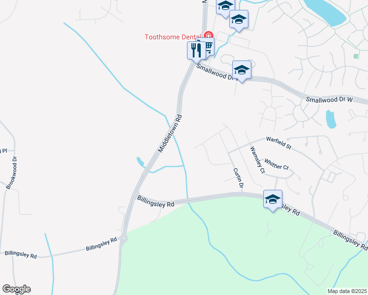 map of restaurants, bars, coffee shops, grocery stores, and more near 10020 Whittle Court in White Plains