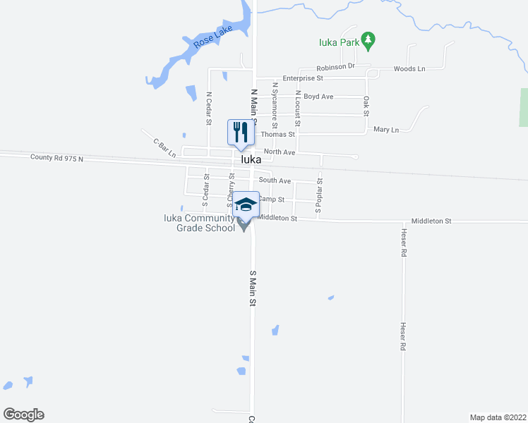 map of restaurants, bars, coffee shops, grocery stores, and more near 500-610 Middleton St in Iuka