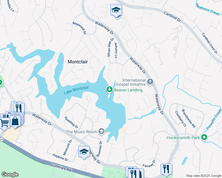 map of restaurants, bars, coffee shops, grocery stores, and more near 15462 Silvan Glen Drive in Montclair