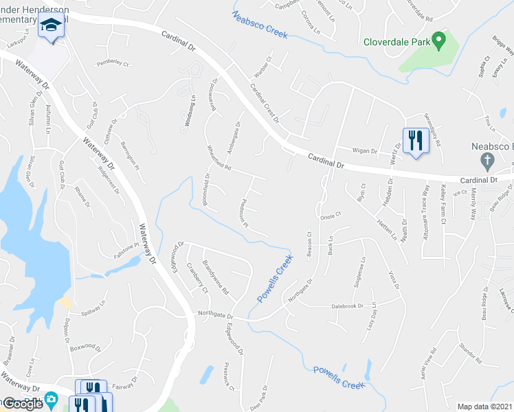map of restaurants, bars, coffee shops, grocery stores, and more near 4008 Ravenbrook Court in Woodbridge