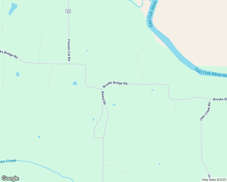 map of restaurants, bars, coffee shops, grocery stores, and more near 1823 Brooks Bridge Road in Loogootee