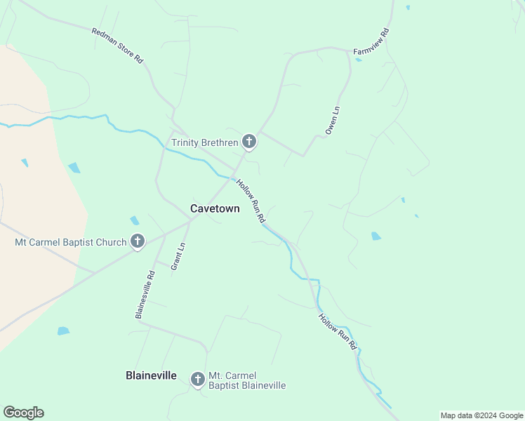 map of restaurants, bars, coffee shops, grocery stores, and more near 281 Hollow Run Road in Luray