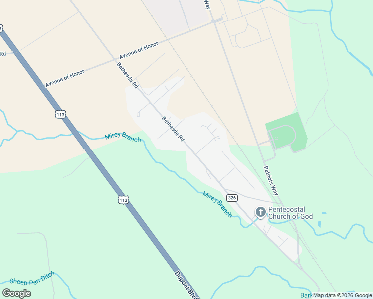 map of restaurants, bars, coffee shops, grocery stores, and more near 26827 Bethesda Road in Millsboro
