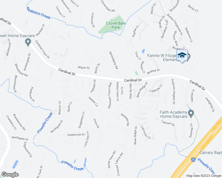 map of restaurants, bars, coffee shops, grocery stores, and more near 15617 Altomare Trace Way in Woodbridge