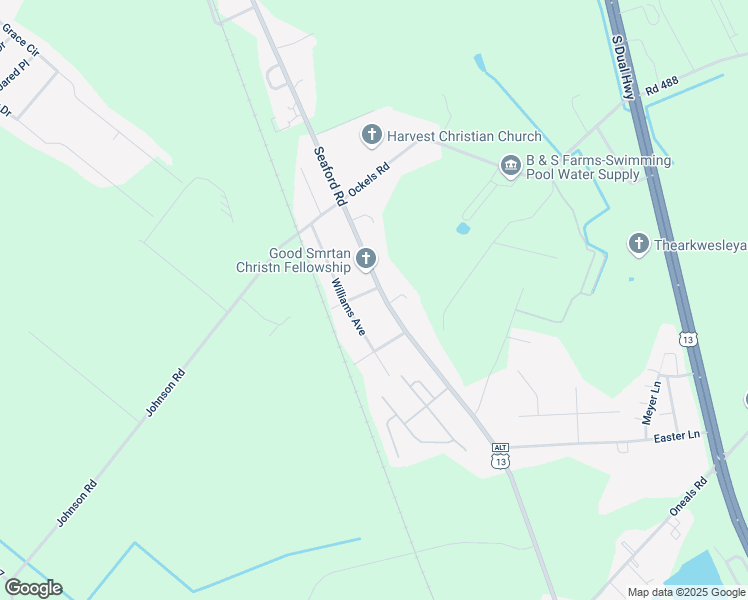 map of restaurants, bars, coffee shops, grocery stores, and more near 8627 Florence in Seaford