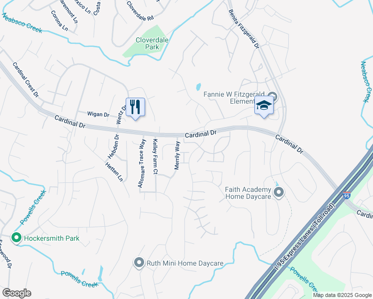 map of restaurants, bars, coffee shops, grocery stores, and more near 15570 Traverser Court in Woodbridge