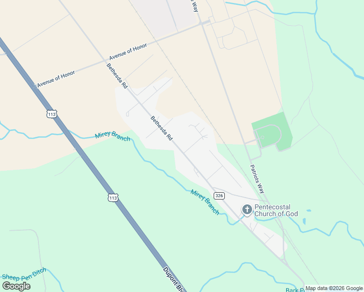 map of restaurants, bars, coffee shops, grocery stores, and more near 26827 Bethesda Road in Millsboro