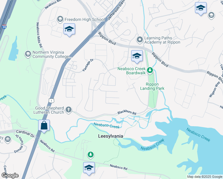 map of restaurants, bars, coffee shops, grocery stores, and more near 2172 Armitage Court in Woodbridge