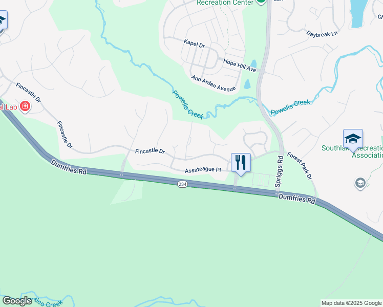 map of restaurants, bars, coffee shops, grocery stores, and more near 15641 Three Otters Place in Manassas