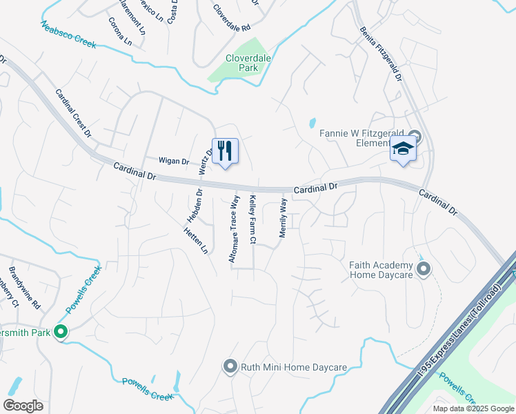 map of restaurants, bars, coffee shops, grocery stores, and more near 15509 Kelley Farm Court in Woodbridge