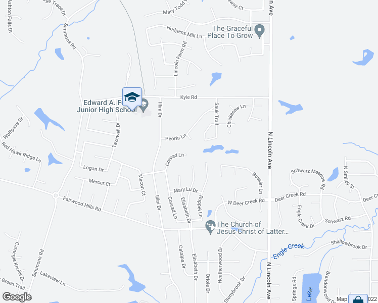 map of restaurants, bars, coffee shops, grocery stores, and more near 1335 Conrad Lane in O'Fallon