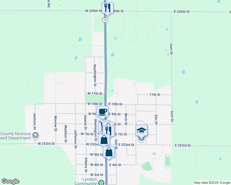 map of restaurants, bars, coffee shops, grocery stores, and more near 1026 Ash St in Lyndon