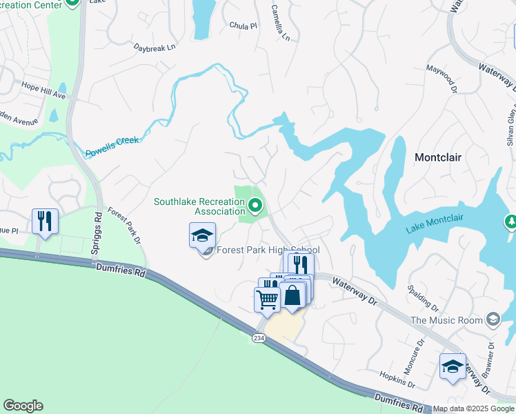 map of restaurants, bars, coffee shops, grocery stores, and more near 5070 Higgins Drive in Montclair