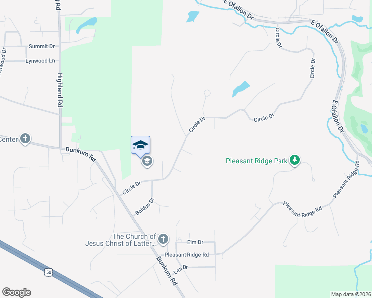 map of restaurants, bars, coffee shops, grocery stores, and more near 52 Circle Drive in Fairview Heights