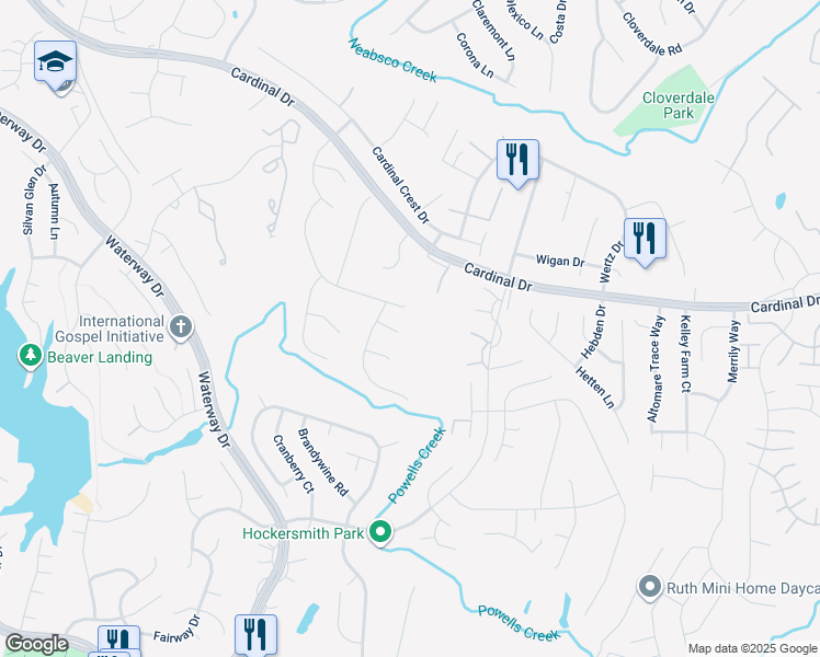 map of restaurants, bars, coffee shops, grocery stores, and more near 3984 Fawnridge Court in Woodbridge