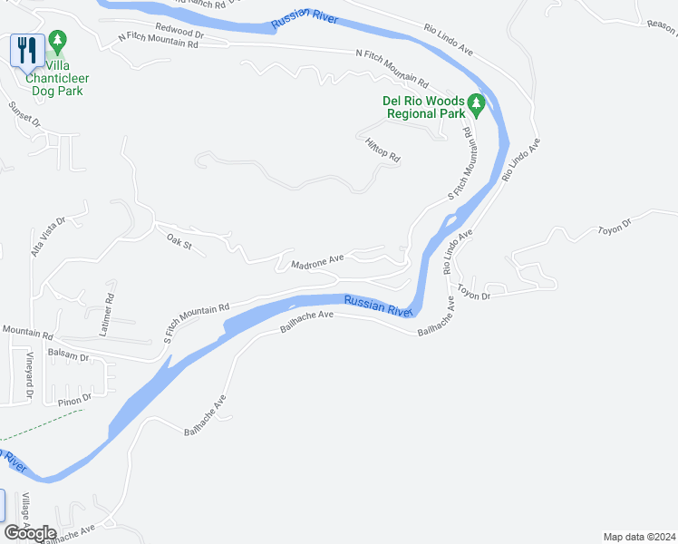 map of restaurants, bars, coffee shops, grocery stores, and more near 2059 Spring Street in Healdsburg