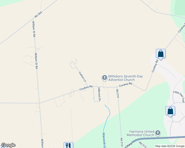 map of restaurants, bars, coffee shops, grocery stores, and more near 26844 Richard Road in Millsboro