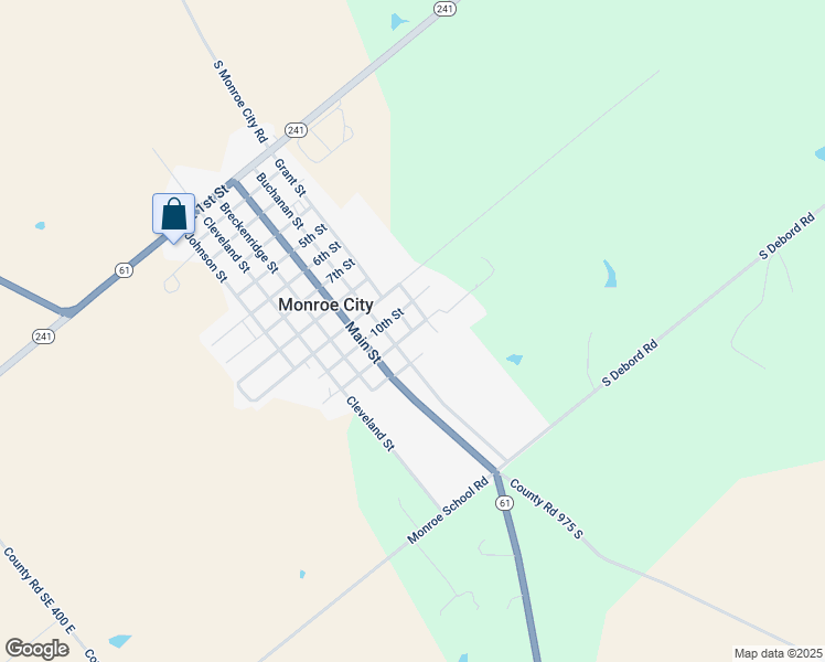 map of restaurants, bars, coffee shops, grocery stores, and more near 301 11th Street in Monroe City