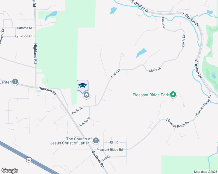 map of restaurants, bars, coffee shops, grocery stores, and more near 52 Circle Drive in Fairview Heights