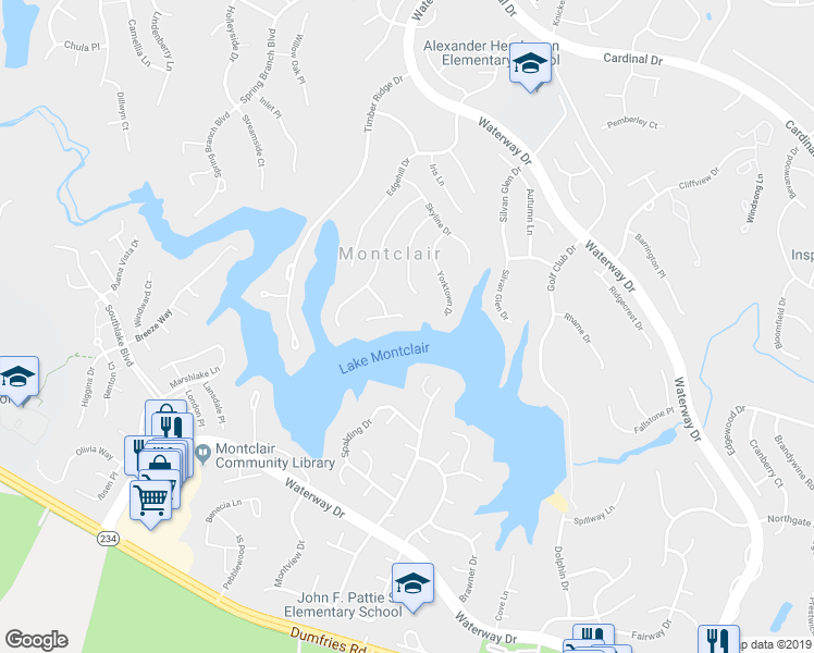 map of restaurants, bars, coffee shops, grocery stores, and more near 4693 Fishermans Cove in Montclair