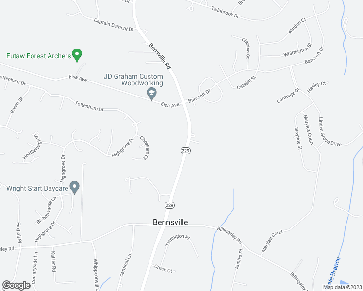 map of restaurants, bars, coffee shops, grocery stores, and more near 7460 Bensville Road in Waldorf