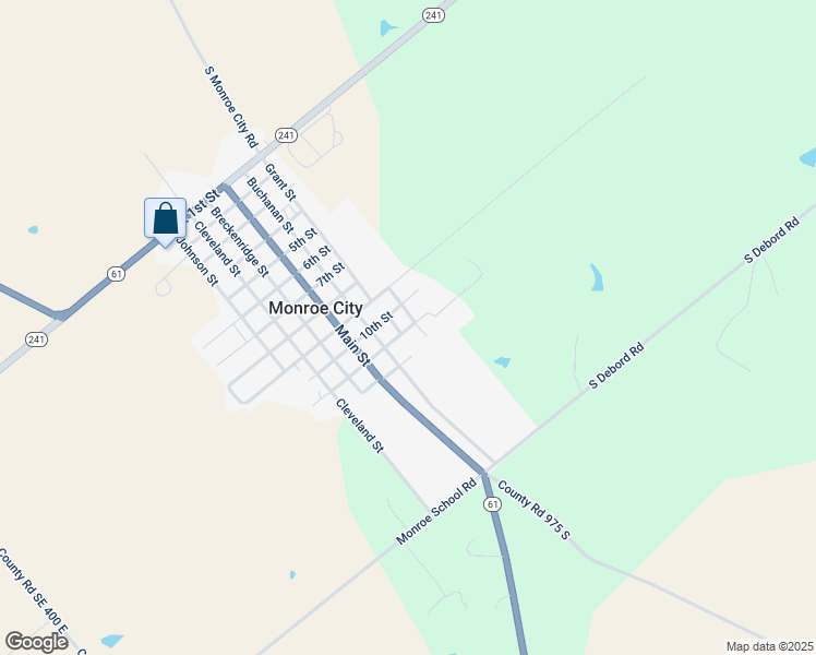 map of restaurants, bars, coffee shops, grocery stores, and more near 301-411 11th Street in Monroe City
