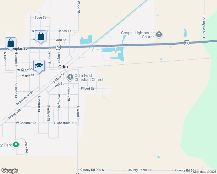 map of restaurants, bars, coffee shops, grocery stores, and more near 601-699 Filbert Street in Odin