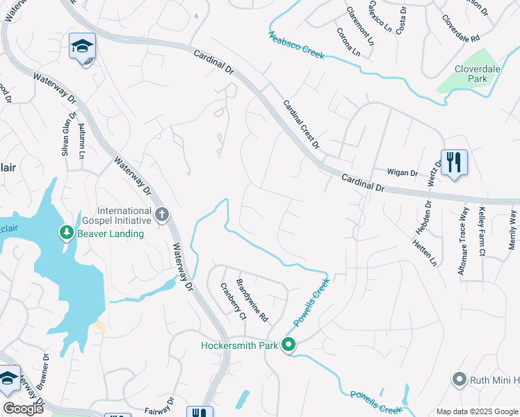 map of restaurants, bars, coffee shops, grocery stores, and more near 4082 Lea Meadow Court in Woodbridge