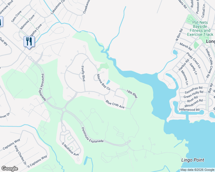 map of restaurants, bars, coffee shops, grocery stores, and more near 33292 Marina Bay Circle in Millsboro