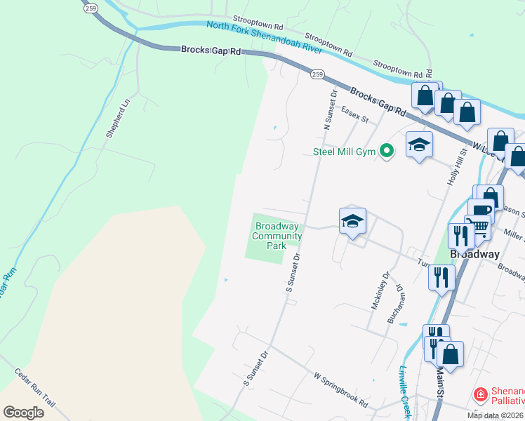 map of restaurants, bars, coffee shops, grocery stores, and more near 449 Mundy Court in Broadway