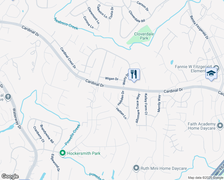 map of restaurants, bars, coffee shops, grocery stores, and more near 15581 Blyth Court in Woodbridge