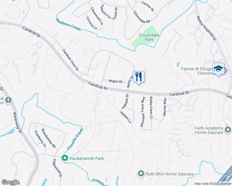 map of restaurants, bars, coffee shops, grocery stores, and more near 15581 Blyth Court in Woodbridge