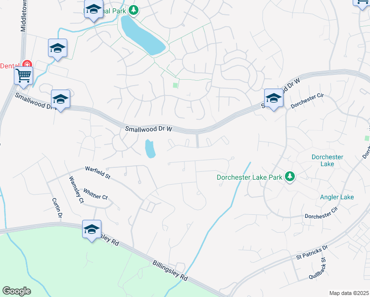 map of restaurants, bars, coffee shops, grocery stores, and more near 6014 New Forest Court in Saint Charles