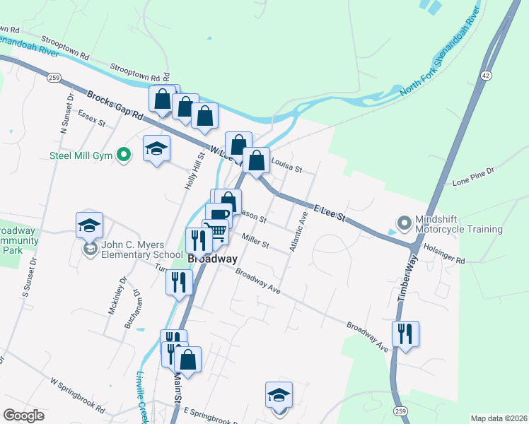 map of restaurants, bars, coffee shops, grocery stores, and more near 237 High Street in Broadway