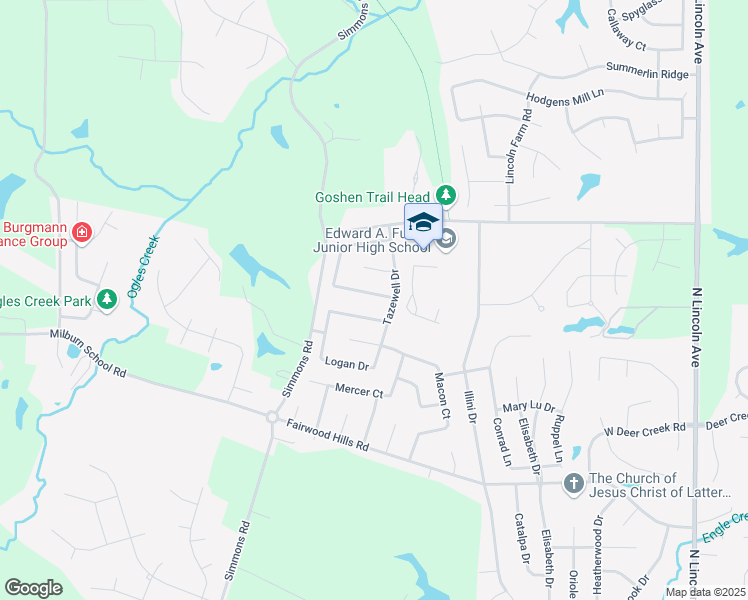 map of restaurants, bars, coffee shops, grocery stores, and more near 327 Woodford Park Drive in O'Fallon
