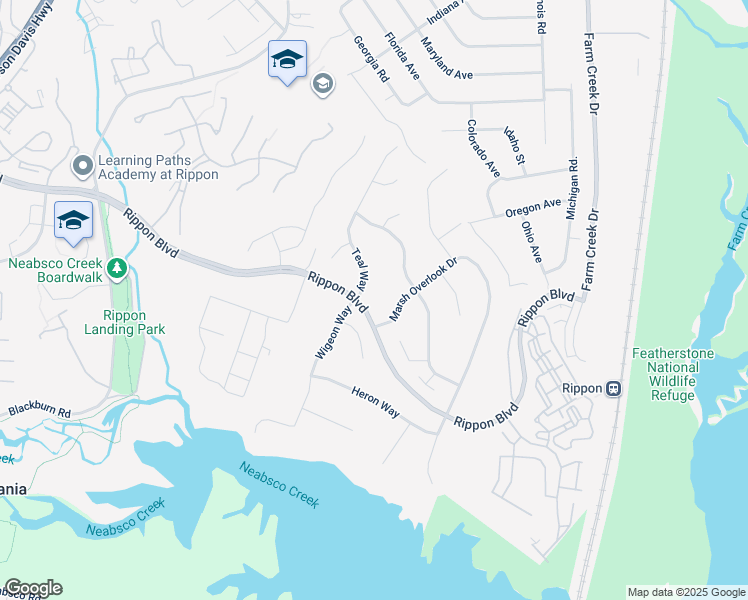 map of restaurants, bars, coffee shops, grocery stores, and more near 1633 Teal Way in Woodbridge