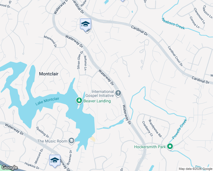 map of restaurants, bars, coffee shops, grocery stores, and more near 15506 Ridgecrest Drive in Montclair