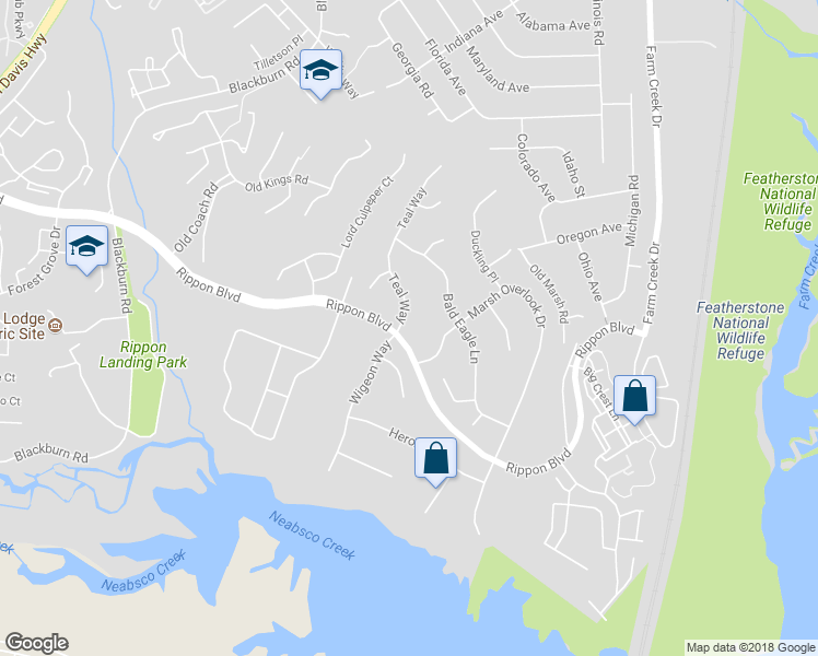map of restaurants, bars, coffee shops, grocery stores, and more near 1633 Teal Way in Woodbridge