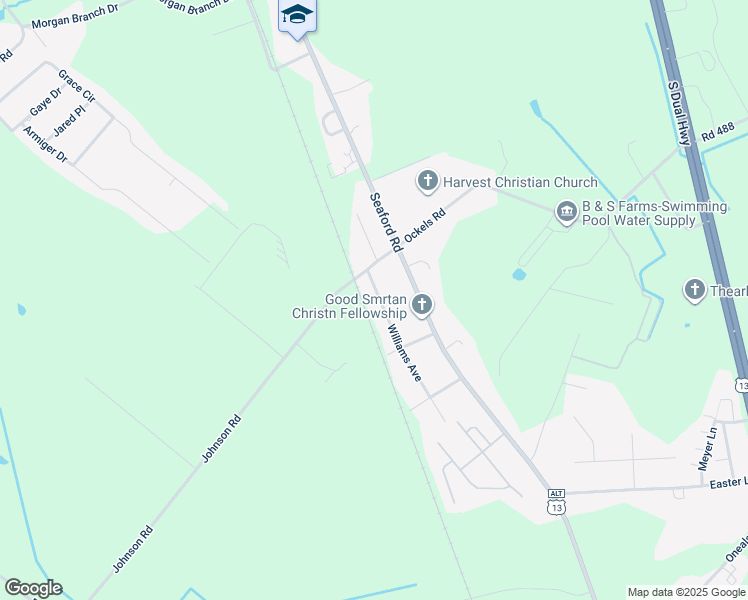 map of restaurants, bars, coffee shops, grocery stores, and more near 27104 Williams Avenue in Seaford