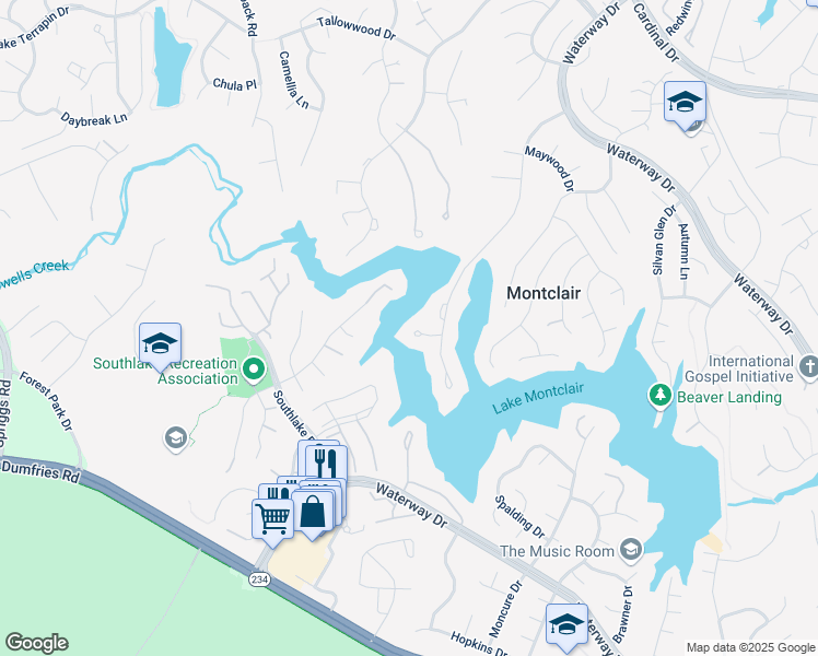 map of restaurants, bars, coffee shops, grocery stores, and more near 4844 Keswick Court in Montclair