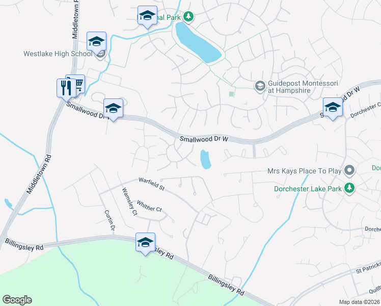 map of restaurants, bars, coffee shops, grocery stores, and more near 6110 Tapir Place in Waldorf