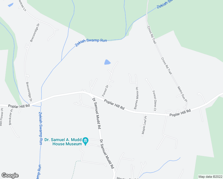 map of restaurants, bars, coffee shops, grocery stores, and more near 3484 Forest Drive in Waldorf