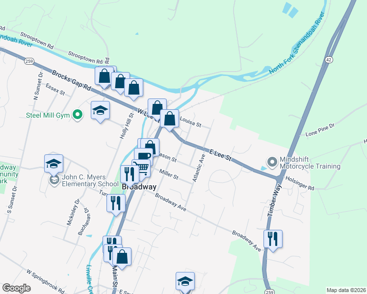 map of restaurants, bars, coffee shops, grocery stores, and more near 237 High Street in Broadway