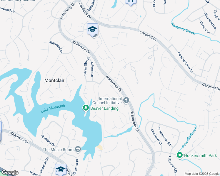map of restaurants, bars, coffee shops, grocery stores, and more near 15506 Ridgecrest Drive in Montclair