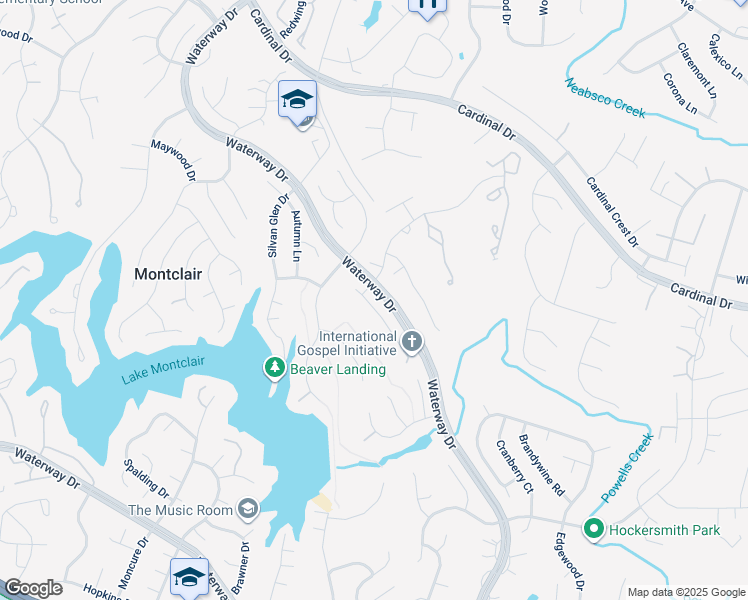map of restaurants, bars, coffee shops, grocery stores, and more near 15509 Ridgecrest Dr in Dumfries