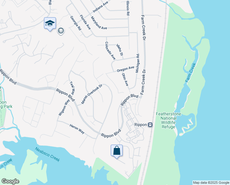map of restaurants, bars, coffee shops, grocery stores, and more near 15461 Marsh Overlook Drive in Woodbridge
